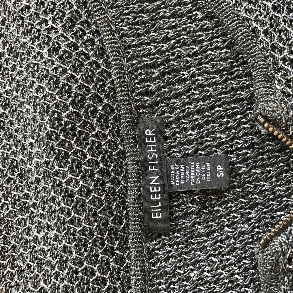 Eileen Fisher Stretch Crochet Knit Full Zip Jacket - Picture 5 of 8